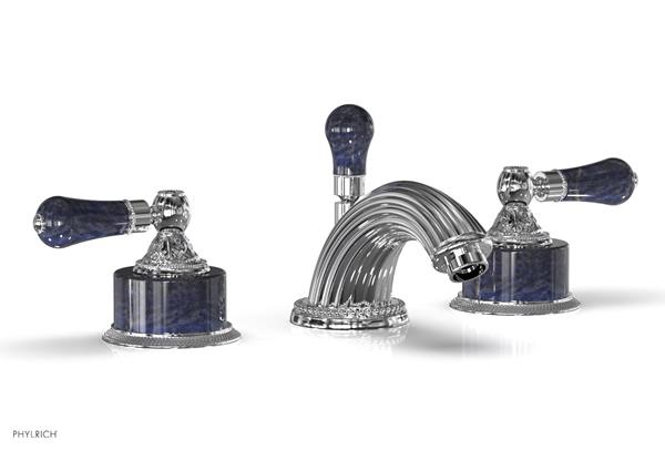 Phylrich - Versailles Widespread Lavatory Faucet - Bleu Sodalite Handle