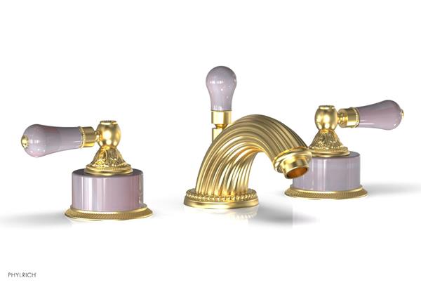 Phylrich - Versailles Widespread Lavatory Faucet - Pink Onix Handle