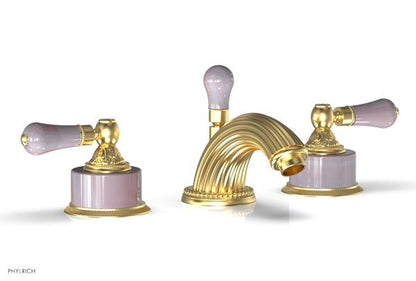 Phylrich - Versailles Widespread Lavatory Faucet - Pink Onix Handle