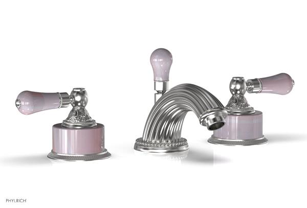 Phylrich - Versailles Widespread Lavatory Faucet - Pink Onix Handle