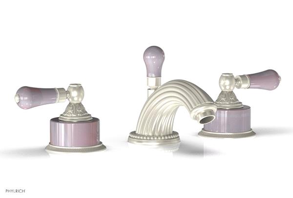 Phylrich - Versailles Widespread Lavatory Faucet - Pink Onix Handle