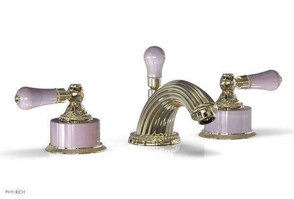 Phylrich - Versailles Widespread Lavatory Faucet - Pink Onix Handle