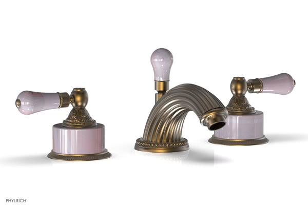 Phylrich - Versailles Widespread Lavatory Faucet - Pink Onix Handle