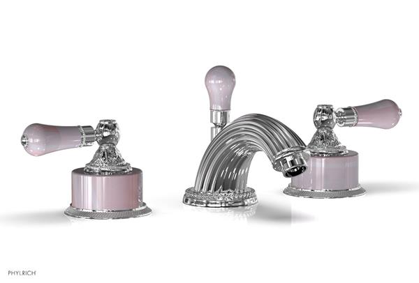Phylrich - Versailles Widespread Lavatory Faucet - Pink Onix Handle