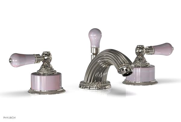 Phylrich - Versailles Widespread Lavatory Faucet - Pink Onix Handle