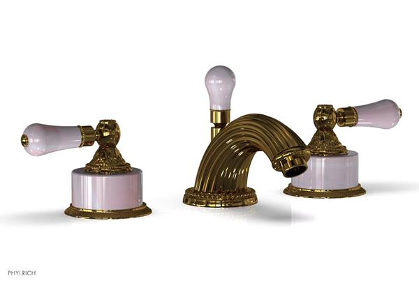 Phylrich - Versailles Widespread Lavatory Faucet - Pink Onix Handle