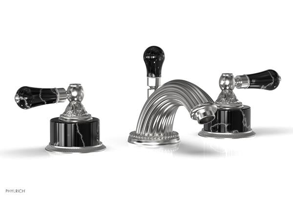 Phylrich - Versailles Widespread Lavatory Faucet - Black Onyx Handles