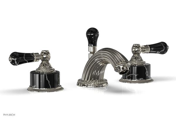 Phylrich - Versailles Widespread Lavatory Faucet - Black Onyx Handles