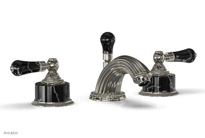 Phylrich - Versailles Widespread Lavatory Faucet - Black Onyx Handles