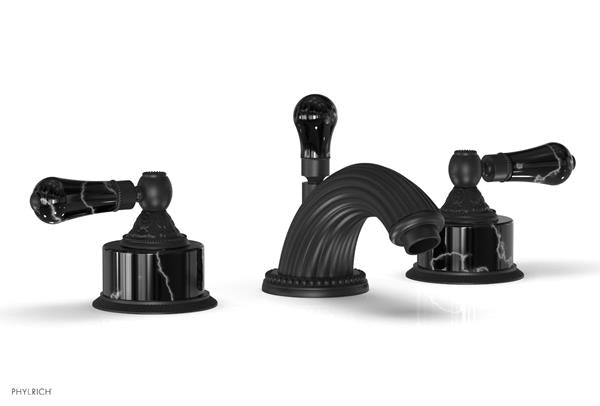 Phylrich - Versailles Widespread Lavatory Faucet - Black Onyx Handles