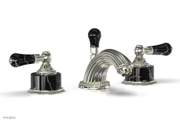 Phylrich - Versailles Widespread Lavatory Faucet - Black Onyx Handles