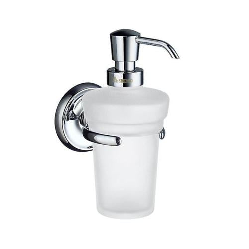 Smedbo - Villa Holder In Polished Chrome With Frosted Glass Soap Dispenser