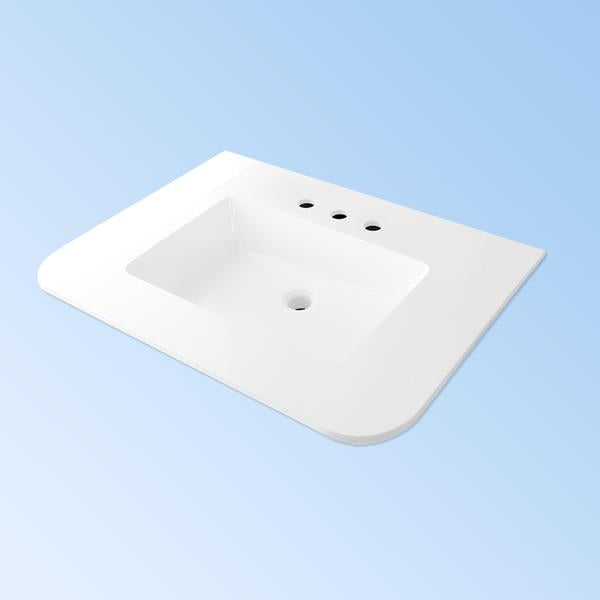 Lacava - Kubitop Vanity-Top Sink Made Of Solid Surface, With An Overflow