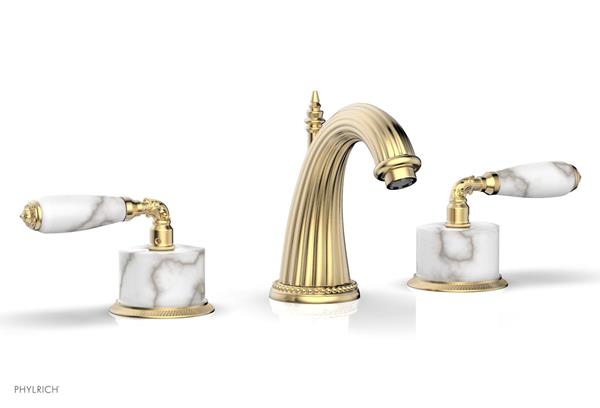 Phylrich - Valencia Widespread Faucet White Marble Accents