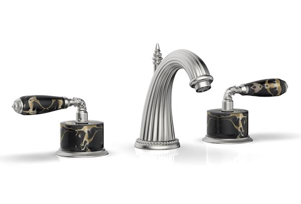 Phylrich - Valencia Widespread Faucet Black Marble Accents