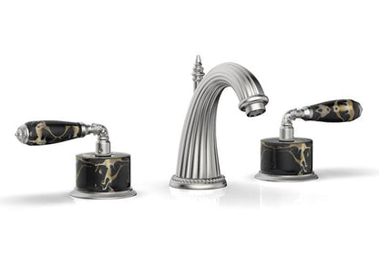 Phylrich - Valencia Widespread Faucet Black Marble Accents