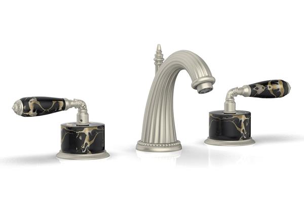 Phylrich - Valencia Widespread Faucet Black Marble Accents