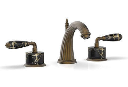 Phylrich - Valencia Widespread Faucet Black Marble Accents