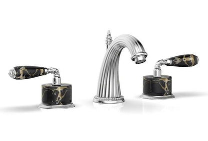 Phylrich - Valencia Widespread Faucet Black Marble Accents