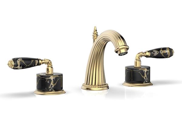 Phylrich - Valencia Widespread Faucet Black Marble Accents