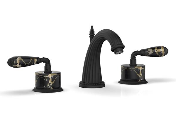 Phylrich - Valencia Widespread Faucet Black Marble Accents