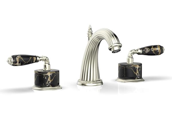 Phylrich - Valencia Widespread Faucet Black Marble Accents