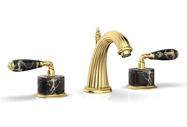 Phylrich - Valencia Widespread Faucet Black Marble Accents