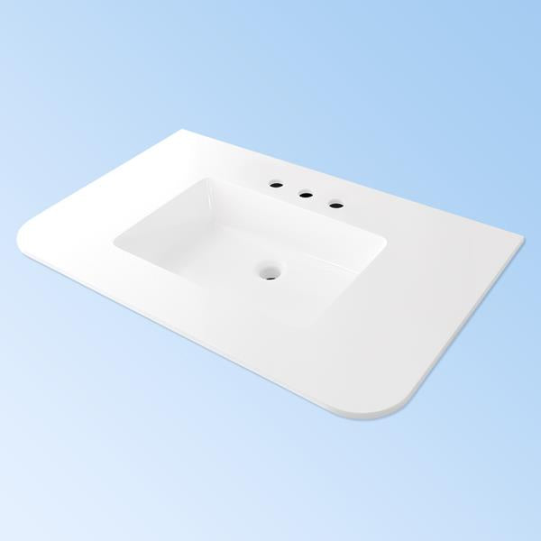 Lacava - Kubitop Vanity-Top Sink Made Of Solid Surface, With An Overflow