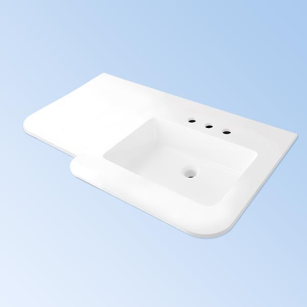 Lacava - Kubitop Vanity-Top Sink Made Of Solid Surface, With An Overflow