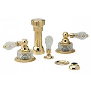 Phylrich - Regent Four Hole Bidet set W/Vertical Spray Cut Crystal Handles