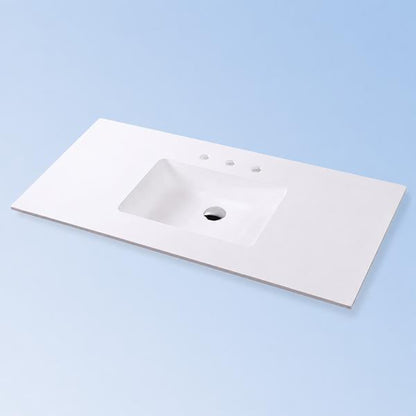 Lacava - Kubitop Vanity Top Solid Surface Bathroom Sink With Overflow