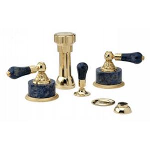 Phylrich - Versailles Four Hole Bidet Set W/Vertical Spray, Bleu Sodalite Handle