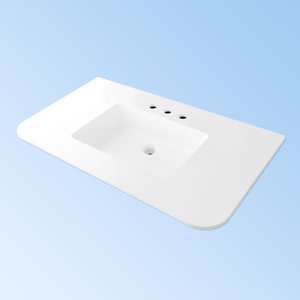 Lacava - Kubitop Vanity-Top Sink Made Of Solid Surface, With An Overflow