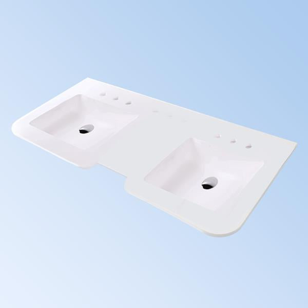 Lacava - Kubitop Vanity-Top Sink Made Of Solid Surface, With An Overflow
