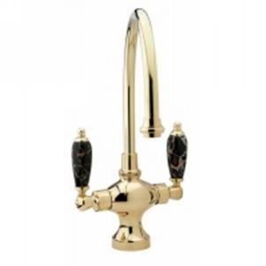 Phylrich - Bar Faucets Single Hole Bar Faucet, 9IN Spout - Black Marble Lever Handles