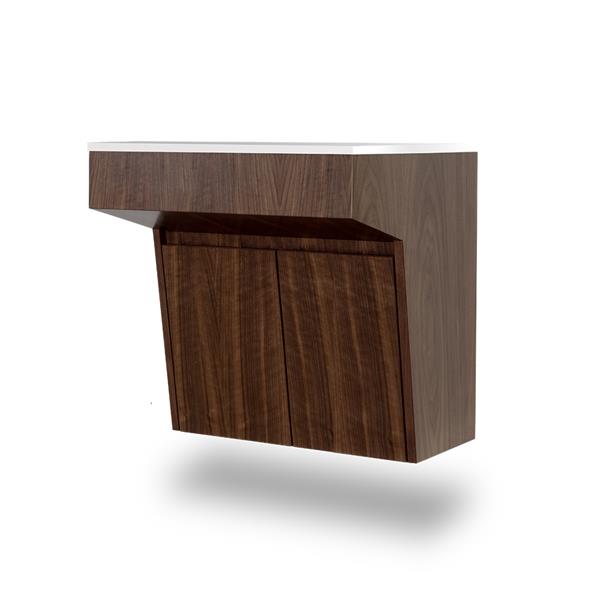 Lacava - Kubitop 22 Inch Wall-Mount Vanity With Two Doors And Fingerpull Openings