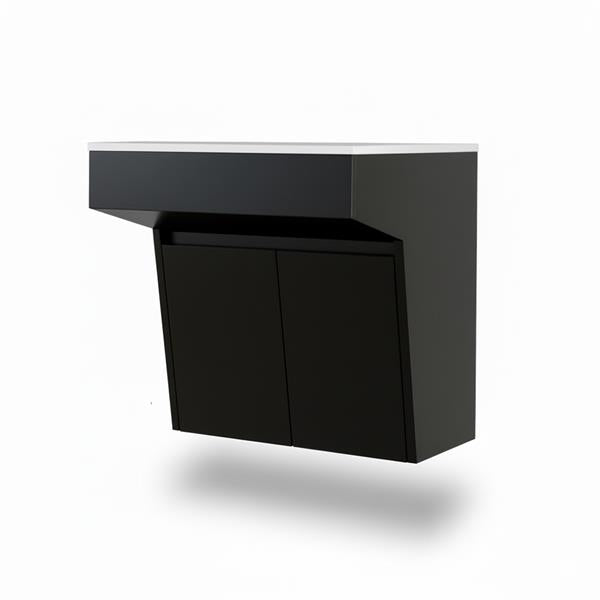 Lacava - Kubitop 22 Inch Wall-Mount Vanity With Two Doors And Fingerpull Openings