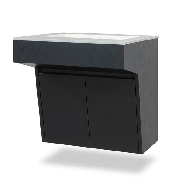 Lacava - Kubitop 22 Inch Wall-Mount Vanity With Two Doors And Fingerpull Openings