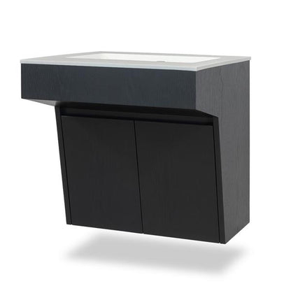 Lacava - Kubitop 22 Inch Wall-Mount Vanity With Two Doors And Fingerpull Openings