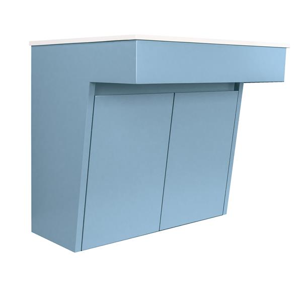 Lacava - Kubitop 22 Inch Wall-Mount Vanity With Two Doors And Fingerpull Openings