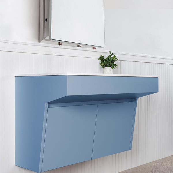 Lacava - Kubitop 22 Inch, Wall-Mount Vanity With Two Doors And Fingerpull Openings