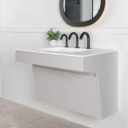 Lacava - Kubitop 22 Inch, Wall-Mount Vanity With Two Doors And Fingerpull Openings