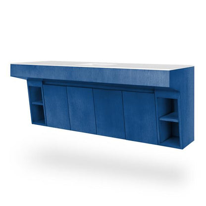Lacava - Kubitop 22 Inch, Wall-Mount Vanity With Four Doors, One Cubby With Shelf And Fingerpull Openings