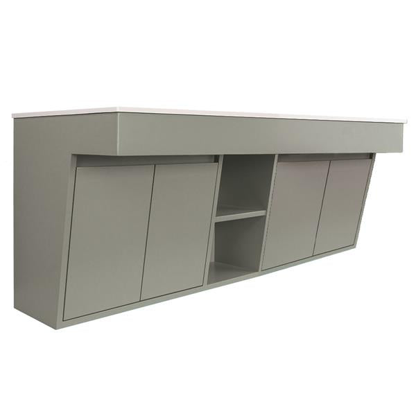 Lacava - Kubitop 19 Inch, Wall-Mount Vanity With Four Doors, One Cubby And Fingerpull Openings