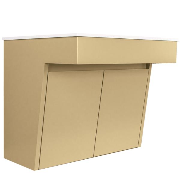 Lacava - Kubitop 19 Inch, Wall-Mount Vanity With Two Doors And Fingerpull Openings