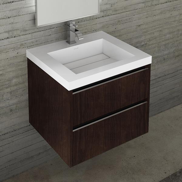 Lacava - Kubista Wall-Mount Under Counter Vanity With 2 Drawers And Notch In Back