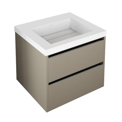 Lacava - Kubista Wall-Mount Under Counter Vanity With 2 Drawers And Notch In Back