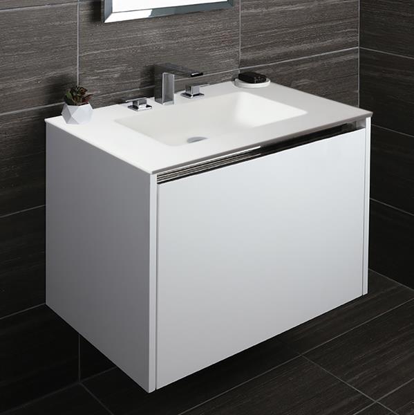 Lacava - Kubitop Vanity Top Solid Surface Bathroom Sink With Overflow