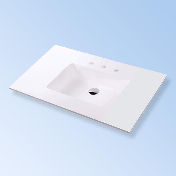 Lacava - Kubitop Vanity Top Solid Surface Bathroom Sink With Overflow