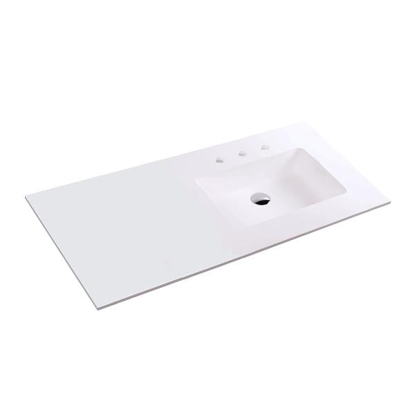 Lacava - Kubitop Vanity Top Solid Surface Bathroom Sink With Overflow